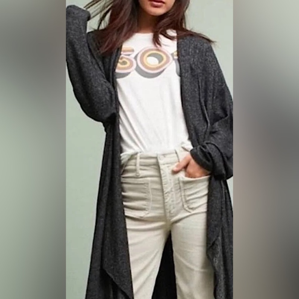 NWOT NEVER WORN Anthroplogie Saturday Sunday Womens Long Grey Cardigan